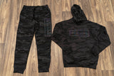 Twin hearts reflective print Essentials jogger set